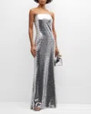 Simonmiller Sculpty Strapless Sequined Dress In Satellite Silver