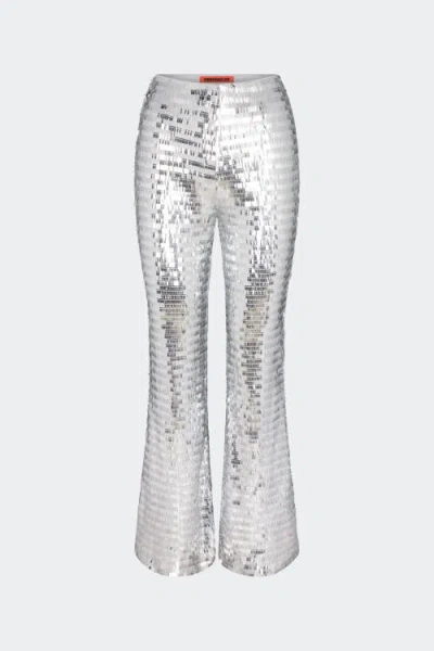 Simonmiller Pia Sequined Flare Pants In Satellite Silver