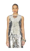 Simonmiller Shirley Sequin Top In Silver