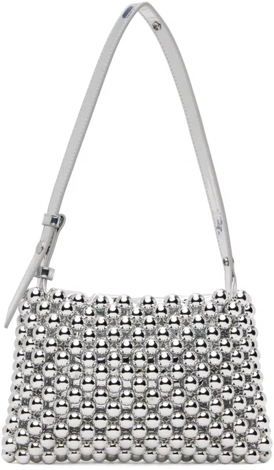 Simonmiller Silver Mini Puffin Bag In Metallic