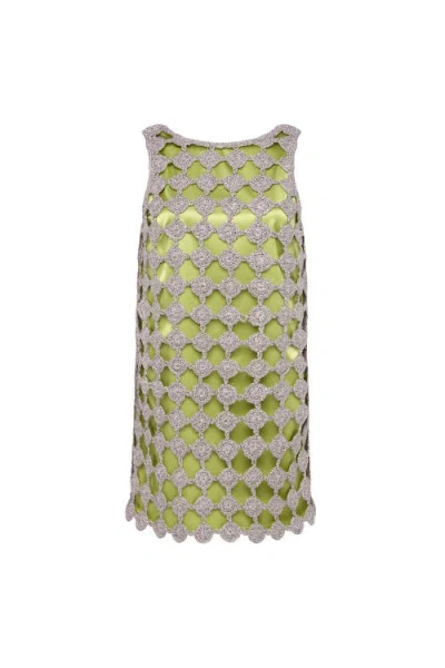 Simonmiller Sina Crochet Mini Dress In Green