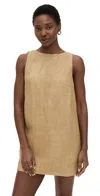 Simonmiller Sina Raffia Mini Dress Straw/tan In Straw/tan