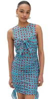 Simonmiller Sonora Mesh Mini Dress Panama Blue/cherry Red Wavy In Panama Blue/cherry Red Wavy