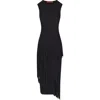 Simonmiller Spiral Ribbed Crew Sleeveless Fringe Maxi Dress In Black