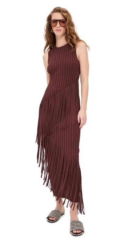 Simonmiller Spiral Knit Dress Choco Brown In Burgundy