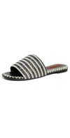 Simonmiller Stripe Raffia Salerno Sandals Black/natural Stripe In Black/natural Stripe