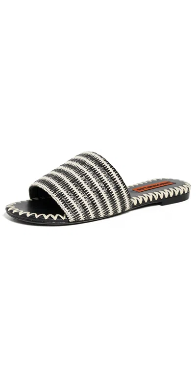 Simonmiller Stripe Raffia Salerno Sandals Black/natural Stripe