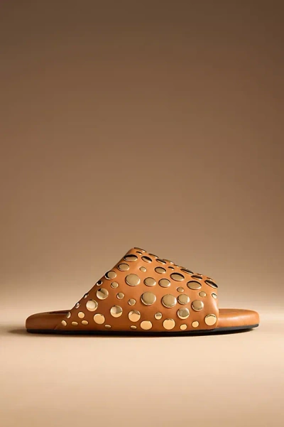 Simonmiller Studded Bubble Slide Sandals In Brown
