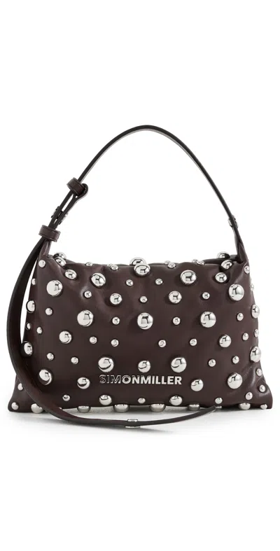 Simonmiller Studded Mini Puffin Bag Choco Brown/silver