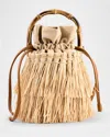 Simonmiller Tiki Fringe Raffia Top-handle Bag In Natural