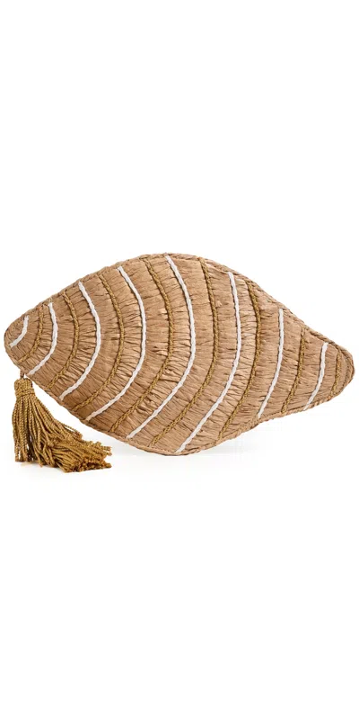 Simonmiller Tulip Shell Clutch Gold/natural In Nude