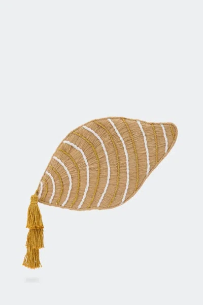 Simon Miller Simonmiller Tulip Shell Raffia Clutch In Neutral