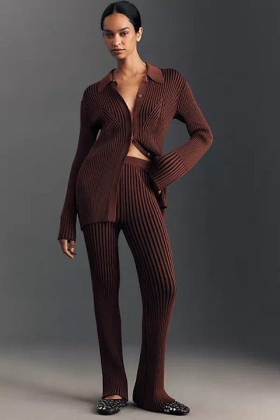 Simonmiller Val Ribbed Knit Pant In Brown