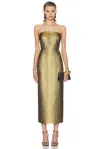 Simonmiller Verdelle Metallic Midi Dress In Gold