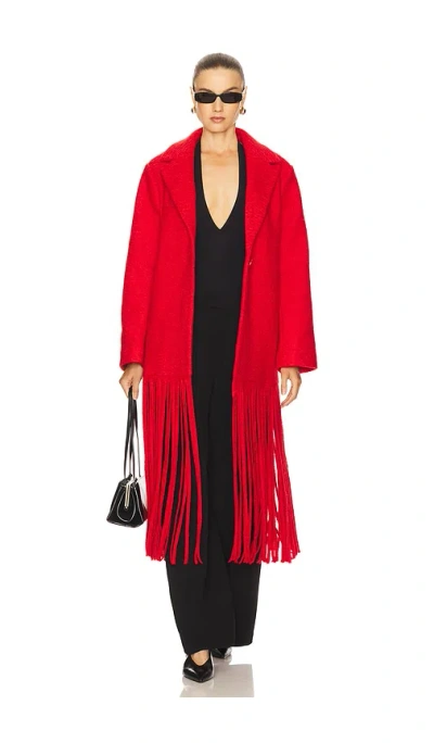 Simonmiller Vero Fringe Coat In Red