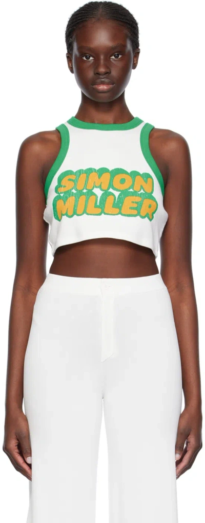 Simonmiller White Dibby Tank Top In 96217 Gummy Green Di