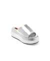 Simonmiller Cloudy Vegan Metallic Platform Slide Sandals In Silver