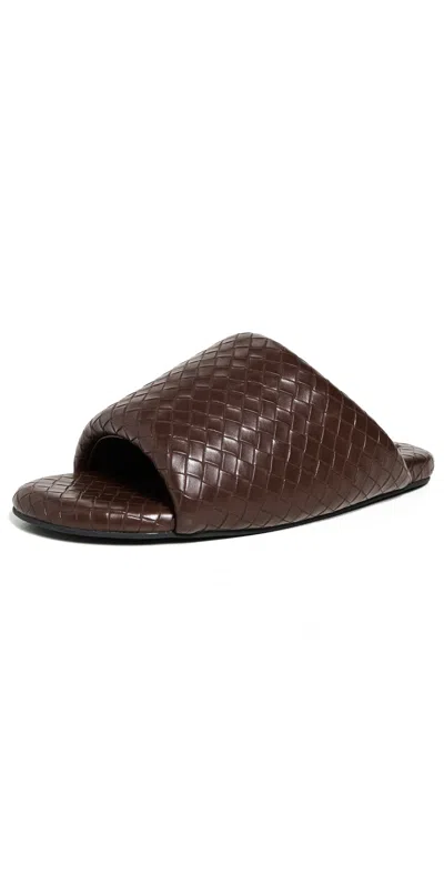 SIMONMILLER WOVEN BUBBLE SLIDES CHOCOLATE