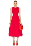 Simonmiller Yanez Poplin Combo Dress Cherry Red In Cherry