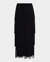 Simonmiller Za Za Knit Fringe Skirt Black In Black