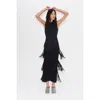 Simonmiller Za Za Knit Fringe Skirt Black In Black