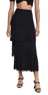 Simonmiller Za Za Knit Fringe Skirt Black In Black