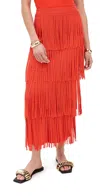 Simonmiller Za Za Knit Fringe Skirt Coral Red