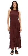 Simonmiller Za Za Sleevless Knit Fringe Dress Choco Brown In Brown
