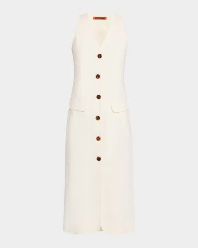 SIMONMILLER ZAPATA LINEN-BLEND MIDI DRESS