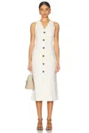 Simonmiller Zapata Linen-blend Midi Dress In Gesso