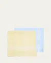 Simonnot Godard Men's 2-pack Egyptian Cotton Handkerchiefs, Boxed Gift Set In Yellow Lys Gaudi Sky