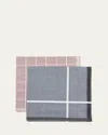 Simonnot Godard Men's 2-pack Egyptian Cotton Handkerchiefs In Brown Sky