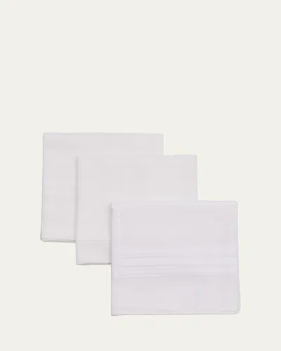 Simonnot Godard Men's 3-pack Hand-rolled Egyptian Cotton Handkerchiefs In White