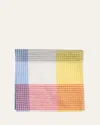 Simonnot Godard Men's Baltimore Egyptian Cotton Check Handkerchief In Yellow