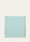 Simonnot Godard Men's Buren Cotton Stripe Pocket Square In Dk Green