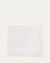 Simonnot Godard Men's Cotton And Linen Tonal Stripe Handkerchief In White