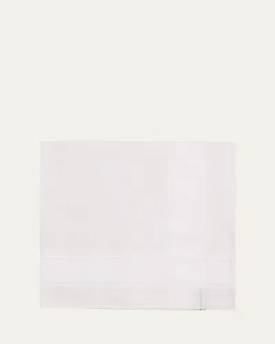 Simonnot Godard Men's Cotton And Linen Tonal Stripe Handkerchief In White
