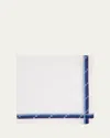 Simonnot Godard Men's Cotton Jacquard Squares Handkerchief In Blue