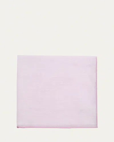 Simonnot Godard Men's Cotton-linen Pocket Square In Pink