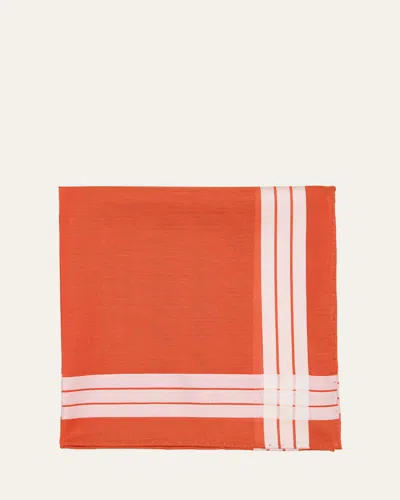 Simonnot Godard Men's Cotton Satin Check Pocket Handkerchief