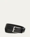 Simonnot Godard Men's Galuchat Grained Leather Belt, 35mm In Brown