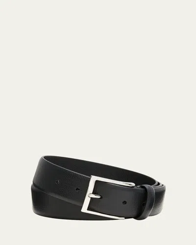 Simonnot Godard Men's Galuchat Grained Leather Belt, 35mm In Brown