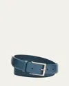 Simonnot Godard Men's Galuchat Grained Leather Belt, 35mm In Jean