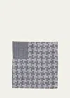 Simonnot Godard Men's Irregular Box-print Cotton Handkerchief In Dk Grey