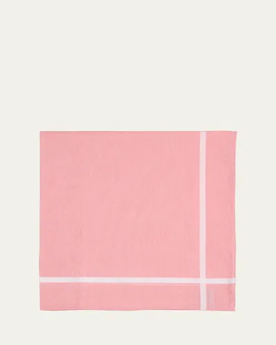 Simonnot Godard Men's Jacquard Waves Cotton Handkerchief In Pink