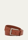 Simonnot Godard Men's Luma Matte Leather Belt In Gold