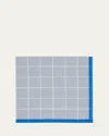 Simonnot Godard Men's Quadrille Egyptian Cotton Pocket Square In Grey