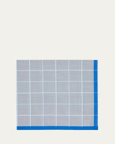 Simonnot Godard Men's Quadrille Egyptian Cotton Pocket Square In Grey