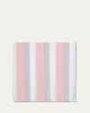 Simonnot Godard Men's Cotton Stripe Color-edge Pocket Handkerchief In Silver Blue Sky