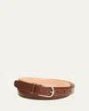 Simonnot Godard Men's Saffiano Leather Belt, 30mm In Medio